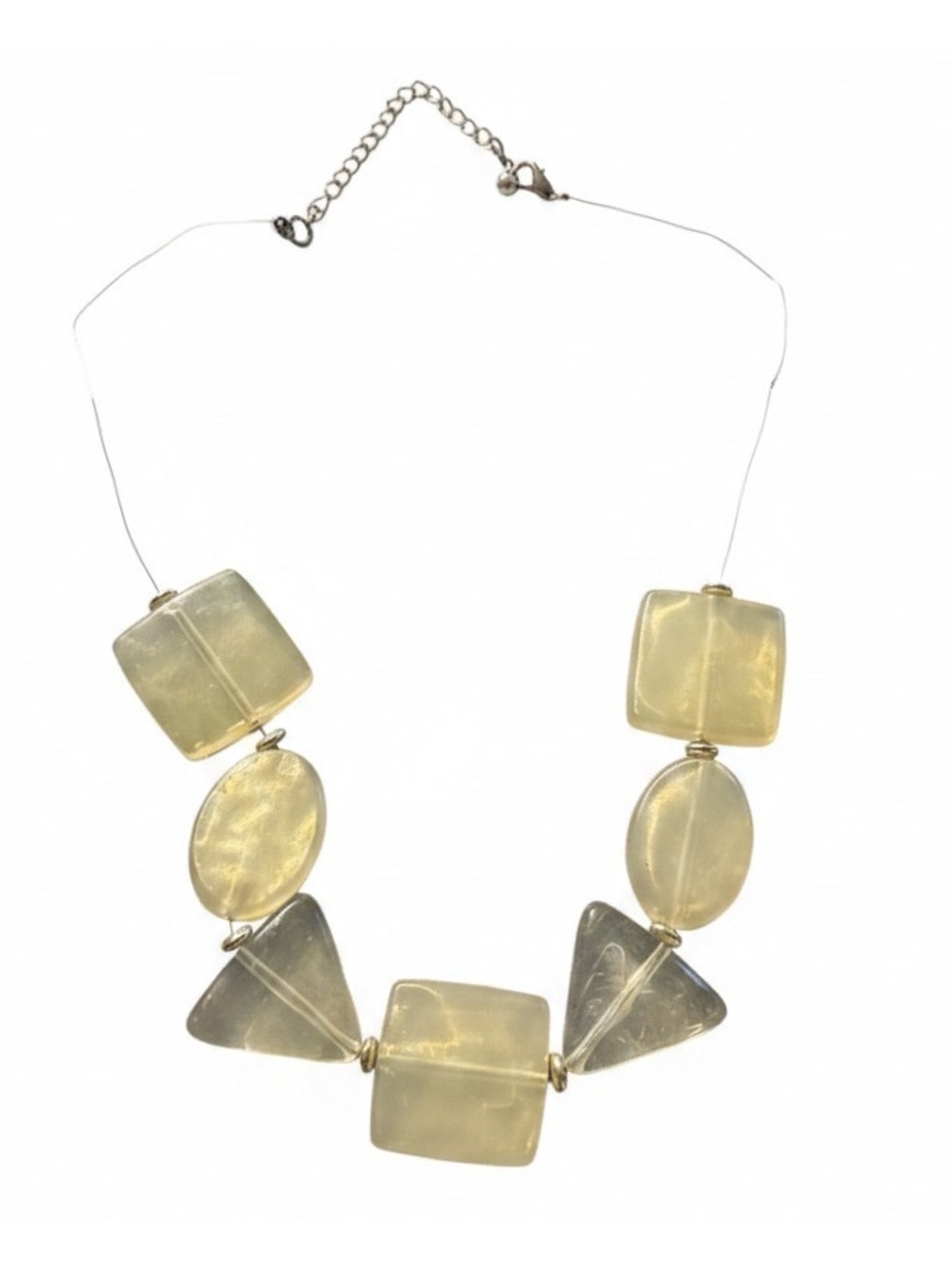 Unique Handmade Statement Necklace with Large Translucent Beads